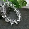 Pulsera de Cristal Blanco Imitación Pulsera de Perlas de Cristal Blanco Cadena de Cristal Transparente Tipo Hielo Libre de Impurezas Adorno Venta Directa Mayoreo