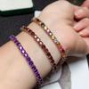 Pulseira Tesouro Cor Natural Prata 925 Cravejada Presente de Aniversário para Namorada Joia Simples Joia Tesouro de Cor Feminina