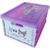 Escritorio plegable transparente con tapa Coolomi Yugui, caja de almacenamiento para perros, caja de almacenamiento para juguetes, libros y bocadillos para estudiantes