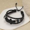 AliExpress cross-border multi-camadas de couro tecido à mão pulseira lisa Cross moda masculina e feminina pulseira popular ajustável