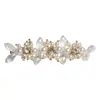 Pinza para el pelo vintage de perlas estilo francés, pinza lateral para flequillo para mujer, accesorio para el pelo de pinza de resorte elegante y sofisticado, adorno para el pelo de línea recta