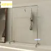 Estante de Exhibición Móvil para Tienda de Ropa Estante de Piso con Ruedas Perchero con Ruedas para Hombres y Mujeres Perchero de Acero Inoxidable