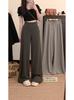 Calça de Maternidade para Outono e Inverno, Calça de Perna Larga Listrada, Modelagem Justa, Simples e Versátil, Estilo Preguiçoso, Calça Longa Reta Soltinha