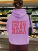 Sudadera Top de Felpa con Capucha de Manga Larga para Mujer, Talla Europea Transfronteriza, Otoño/Invierno, Estilo Europeo y Americano, con Estampado de Letras y Bolsillo Canguro