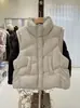 Colete Novo Outono/Inverno 2026 Colete Gola Alta Jaqueta Puffer Sem Mangas Tricô Patchwork Emagrecedor Valorizador Feminino Tendência