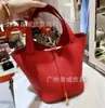 Bolso Canasta de Verduras de Moda para Mujer Bolso Canasta de Verduras de Piel de Vaca Tc con Forro Interior Bolso de Boda Bolso Bandolera Cubo de Regalo Exquisito