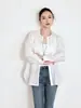 Camisa Blanca de Encaje Patchwork con Bordado Pesado Estilo Francés Calidad Nanyou Primavera/Verano 2026 Camisa Estilo Vacaciones Holgada Adelgazante