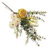 Flor artificial rosa suave combinação flor assado borda rosa buquê comércio exterior flor falsa decoração de mesa flor de seda