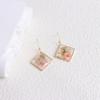 Aretes de Flor Seca Natural Vintage Flor Real Aretes Diseño Nicho Femenino Lujo Ligero Gancho para la Oreja de Flor Geométricos Aretes Transfronterizos Venta al por Mayor