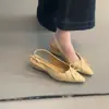 Primer Encuentro con los Elegantes Sandalias de Lazo Estilo Francés para Mujer, Zapatos Suaves de Tacón Bajo con Tira Trasera Estilo Brogue