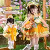 Vestido de Flor de Capullo Lolita para Niña, Vestido de Princesa, Vestido Tutú, Conjunto de Dos Piezas con Tirantes, Vestido Dulce de Cumpleaños para Niños