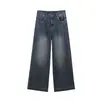 Jeans de Pierna Ancha de Moda Retro para Mujeres con Figura de Pera Pantalones Largos Casuales Sueltos Adelgazantes