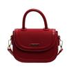 Bolsa de sela têxtil simples de cor sólida, bolsa de ombro com cores combinando, 2025, novo estilo coreano, moderno, casual, bolsa transversal para mulheres