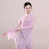 Nuevo estilo de vestuario de danza clásica, top de malla elástica, atuendo de práctica de gasa fluida, atuendo étnico de performance para danza china
