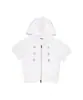 Chaqueta de Verano de Moda Color Sólido con Capucha Manga Corta Dulce Fresca Doble Botonadura Retro Chica Caliente Europea y Americana Transfronteriza Estilo Nuevo