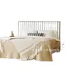 Cama Moderna Sencilla de Tela Mannheim Estilo Francés Crema Rayas Festivas Recámara Borde a Ras Cama Doble
