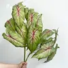 Folhas Artificiais de Calathea e Plantas Monstera Transfronteiriças, Ornamentos de Plantas Tropicais Verdes para Decoração de Casa, Adereços para Atacado