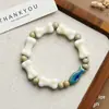 Pulsera de Cerámica de Jingdezhen, Regalo de Estilo Chino Tradicional, Tejida a Mano, Fresca y Versátil para Niñas, Nueva Pulsera de Hilo de Cerámica Estilo Chino