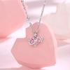 Celebridad en línea Pulsera de cadena de corazón de plata de ley S925 corazón de niña circón rosa amor estrella de cuatro puntas labio pulsera de cadena