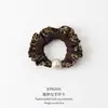 Elástico de cabelo de renda bicolor com bolinhas estilo coreano e japonês, estética de nicho de alta qualidade, adequado para rabos de cavalo, faixa de cabelo de tecido xadrez para mulheres