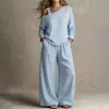 Outono 2026 Nova Roupa Feminina Comércio Transfronteiriço Europeu e Americano Estilo Casual Preguiçoso Cor Sólida Uma Alça Calça Longa Conjunto de Duas Peças