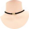 Collar de cuero negro Harajuku japonés y coreano con ocho invertidos de metal, collar de cuello corto para mujer, gargantilla, cadena de clavícula para mujer