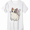 Exportación de Comercio Exterior Europeo y Americano Transfronterizo Impresión 3D Transferencia de Calor Dibujos Animados Gatito Lindo Ropa Infantil Casual Camiseta de Manga Corta de Algodón Puro