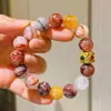 Pulsera Básica de Flor de Goma Roja Natural de 12 mm