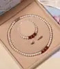 Collar de Perlas de Agua Dulce Naturales de Zhuji para Mujer Conjunto de Perlas Auténticas Cadena para Clavícula Regalo para Mamá Día de la Madre Venta al por Mayor