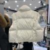 2025 Nuevo Chaleco de Plumas de Invierno para Mujer Corto Engrosado Cuello Alto Suelto Talla Grande Moda Chaleco Chaqueta