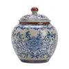 Bote para té de ceniza de planta, bote de cerámica Ru de color azul y blanco para almacenar té, bote de té sellado de alta gama, bote para almacenar hojas de té, juego de té de cerámica