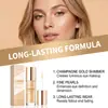 Sombra de Ojos con Purpurina Dorado Champagne JAYSUING, Pigmentada Naturalmente, Fácil de Difuminar, Suave y Conveniente para el Maquillaje Diario