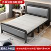 Cama dobrável simples para casa, cama de casal de ferro de 1,5 m, quarto para alugar, cama de solteiro de ferro espessada de 1,2 m