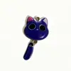 Collar de Gato Lindo con Ojos Grandes Morado Misty Girly, Collar Dulce y Genial para Chicas con Filtro Incorporado, Diseño de Cola Móvil
