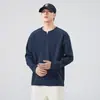 Sudadera con capucha de manga larga para hombre, estilo Henley, con botones, nueva colección Otoño/Invierno 2026, casual, versátil, a la moda, estilo American High Street para hombre