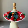 1 pieza-Bandana Navideña para Mascota, Festiva Roja y Verde con Cascabel y Moño, Collar de Tela Suave para Perros y Gatos