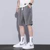 Pantalones cortos de tela Lyocell Tencel de cinco puntos para hombre, holgados, de talla grande, informales, finos, con cordones y a la moda.
