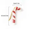 Decoraciones navideñas transfronterizas rojo y blanco caramelo bastón pequeño colgantes de árbol de Navidad bastón hecho a mano plateado dorado adornos