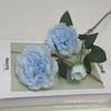Flor de Peônia Artificial com 3 Cabeças, Flor de Peônia Falsa para Decoração de Casamento, Arranjo de Flores, Flor de Seda Atacado do Fabricante