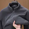 Chaqueta de exterior para hombre con forro polar, nuevo estilo otoño/invierno 2024, chaqueta cálida de cuello alto para hombres de mediana edad, venta al por mayor
