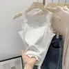 Entrega en una pieza dulce encaje pequeño tirante fino mujer primavera y verano anti-exposición dulce picante top corto chaleco blanco puro