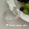 Pulsera de cuentas tejidas simples de plata de ley S925 con diseño de lujo ligero y elegante de estilo coreano, apiladas con detalles de alta gama