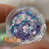 Lantejoulas para nail art cor mista sentido pintura a óleo lantejoulas poligonais de alta qualidade cor mágica super brilho glitter sereia patch hexagonal