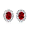 Pendientes de Plata de Ley S925 para Mujer, Pendientes de Piedra de Cristal Natural con Diamantes Completos, Incrustaciones Personalizadas Estilo Europeo y Americano de Alta Gama, Populares en Xiaohongshu