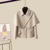 Conjunto de Dos Piezas de Moda con Blazer Patchwork de Diseño Retro Estilo Coreano y Pantalones de Campana para Otoño/Invierno 2025