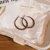 Aretes de Aro con Pigmento Maillard Estilo Hong Kong para Mujer, Lujo Accesible, Alta Gama, Rostro Cuadrado y Redondo, Pequeños y Blancos, Aretes y Pendientes Versátiles