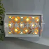 Bandeja de Luz LED Calada con Patrón de Madera Decoración Diaria para el Hogar Mano de Obra Almacenamiento