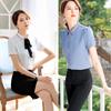 Camisa blanca con lazo manga corta 2023 nueva verano camisa profesional traje de mujer falda ropa de trabajo camarero de hotel