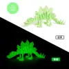Estegosaurio Colorido Luminoso Impreso en 3D Dinosaurio de Cristal Figura de Juguete Creativa Personalizada con Articulaciones Totalmente Móviles y Pantalla Luminosa