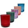 Exportação Transfronteiriça em Pequenos Lotes de Copos para Velas Coloridos por Spray, Porta-Velas Vazios de Vidro Revestido em Cores Doces em Várias Cores